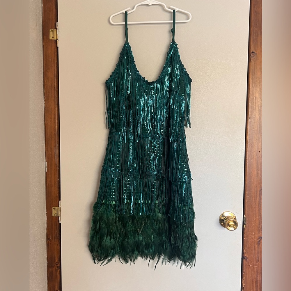 NWOT Bella Tassel Feather Mini Dress